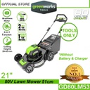 Greenworks GD80LM53 80V 21" Cordless Lawn Mower (Without Battery &amp; Charger)