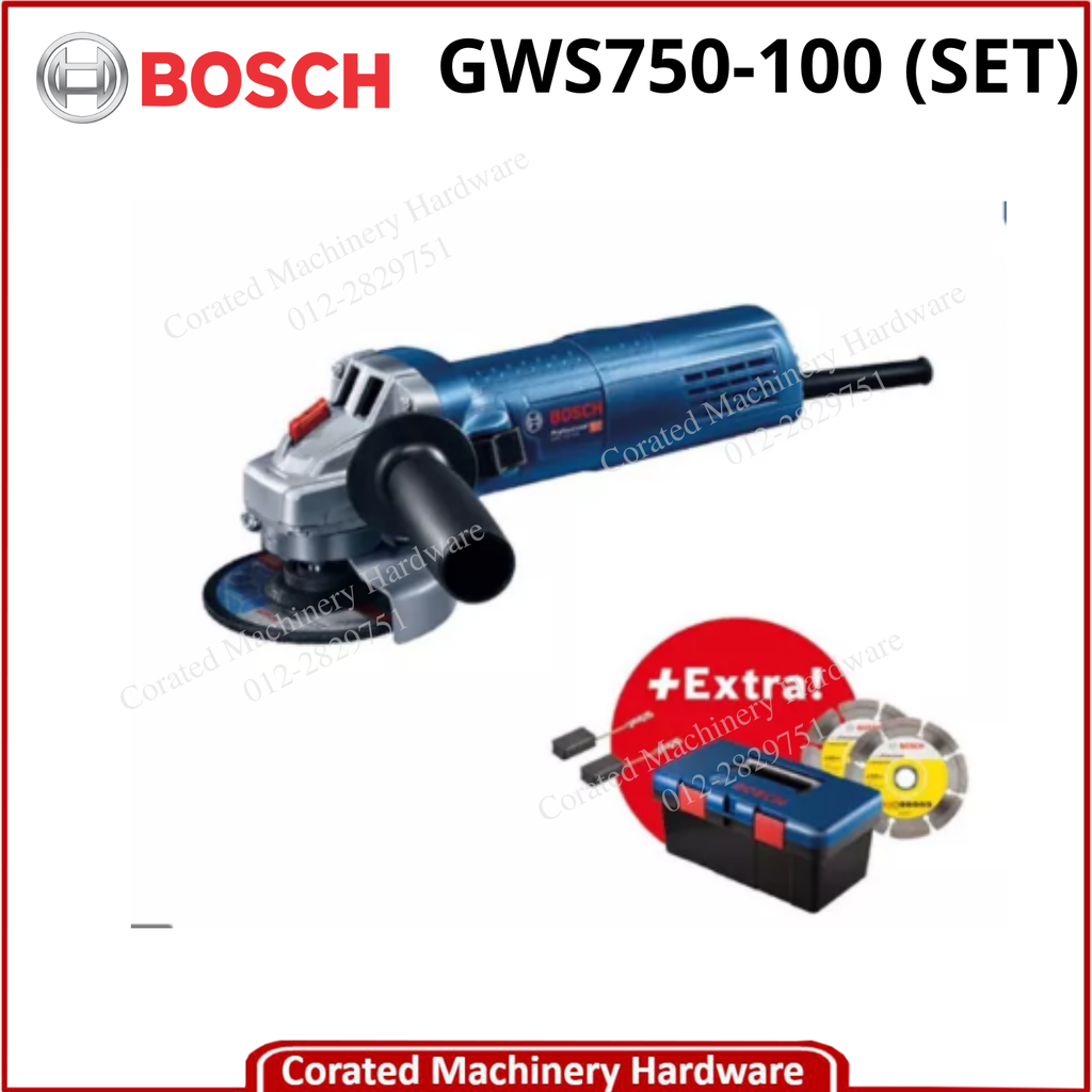 BOSCH GWS750-100 4&quot; ANGLE GRINDER SET (750W)