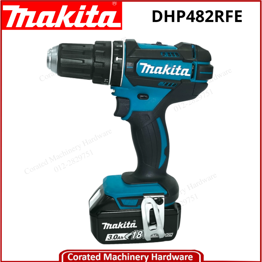 MAKITA DHP482RFE 13MM CORDLESS HAMMER DRIVER DRILL