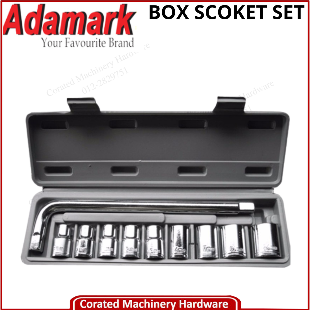 ADAMARK 10PCS 1/2&quot; DRIVE BOX SOCKET SET ( 8-24MM )