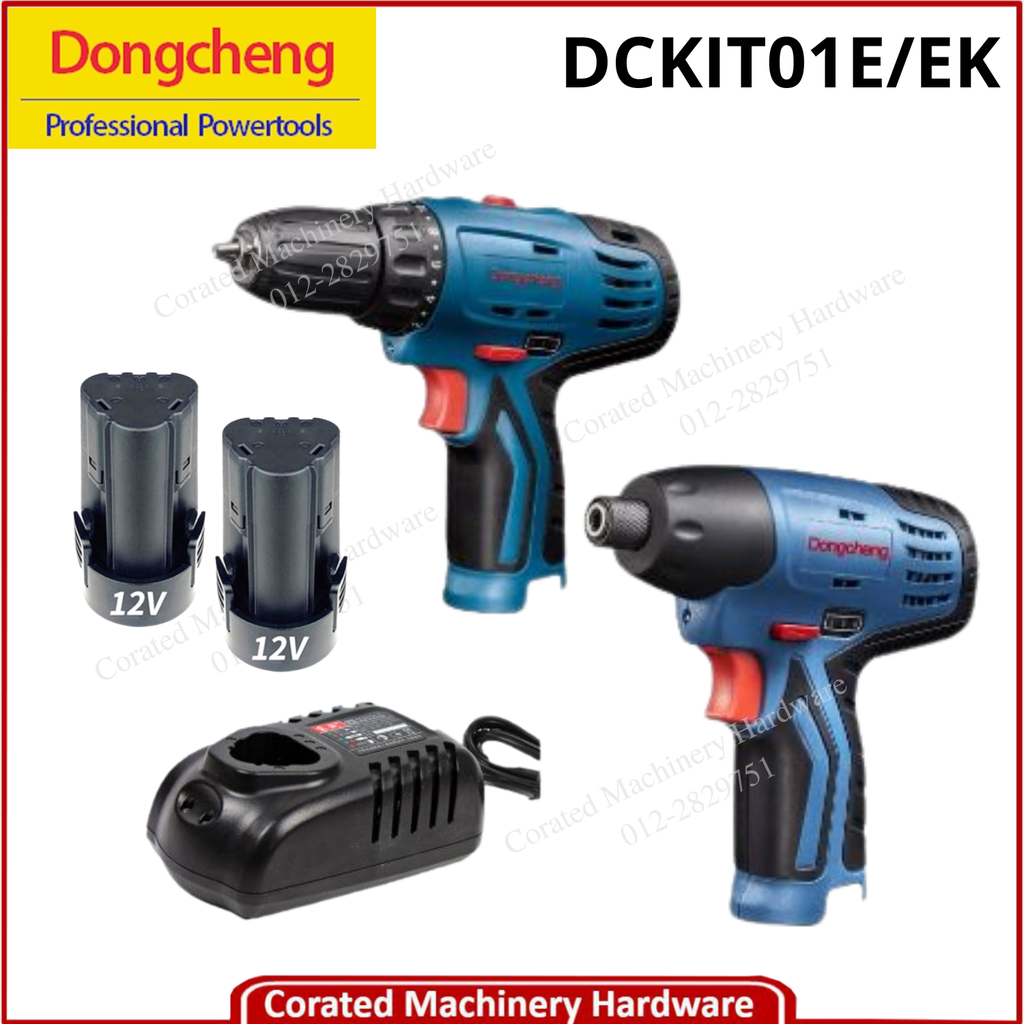 DONG CHENG DCKIT01E/EK 12V  DRILL + IMPACT DRIVER