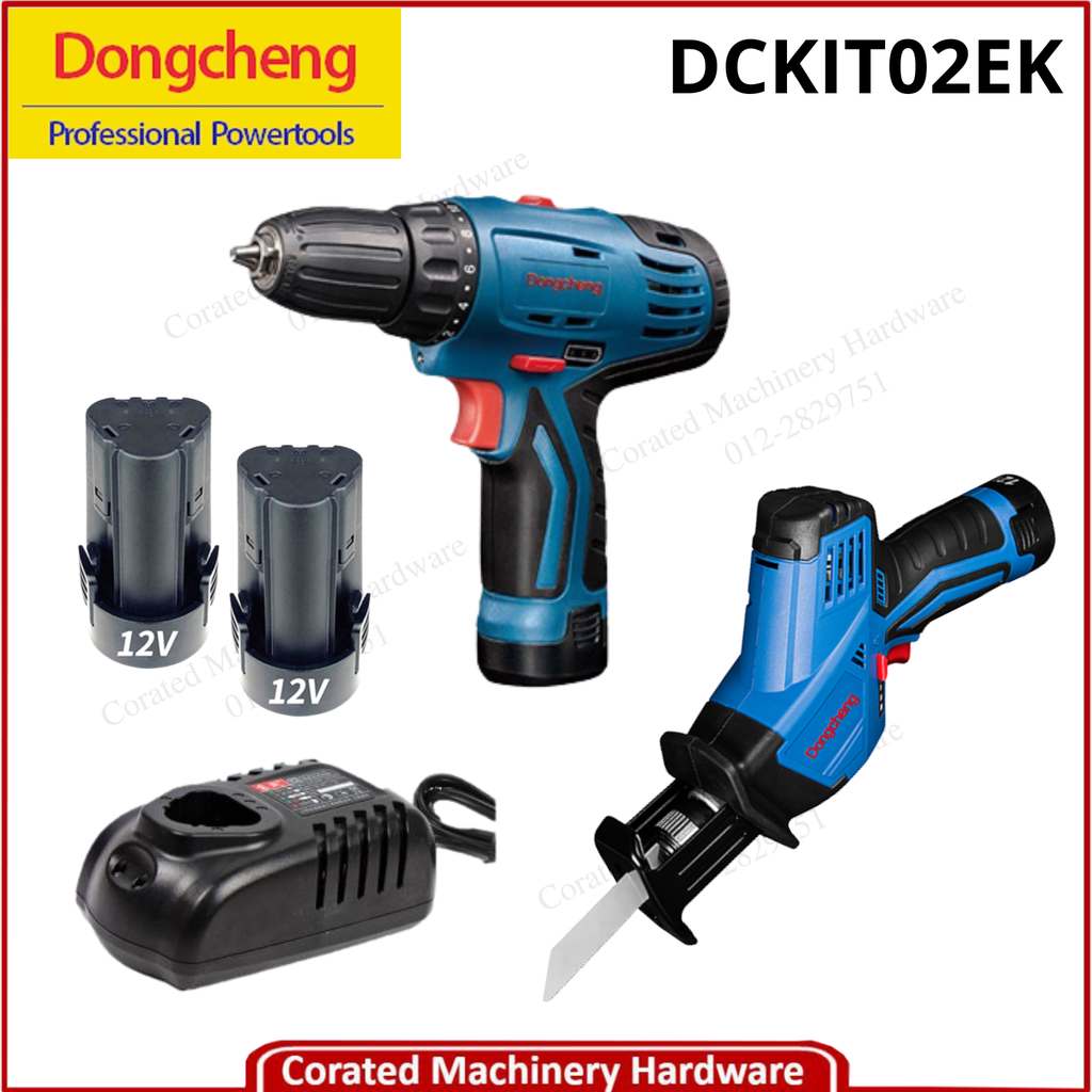 DONG CHENG DCKIT02EK 12V CORDLESS DRILL+ SABRE SAW