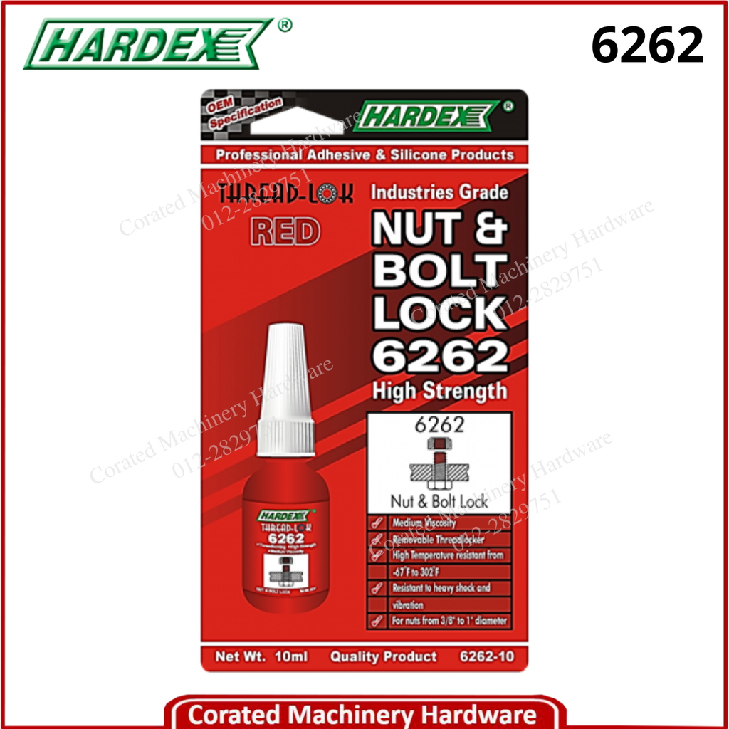 HARDEX 6262 NUT AND BOLT LOCK (10ML)