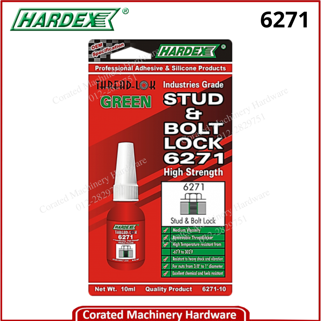 HARDEX 6271 STUD AND BOLT LOCK (10ML)