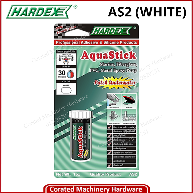 HARDEX AS2 AQUASTICK WHITE STEEL UNDERWATER EPOXY