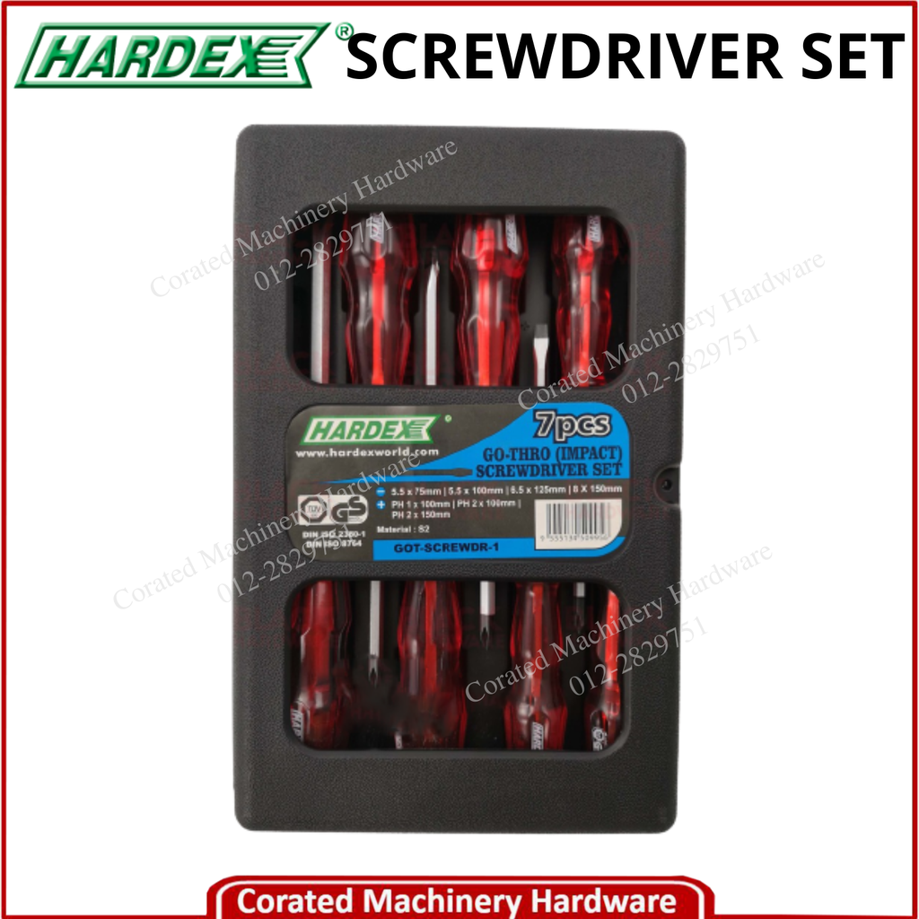 HARDEX 7 PCS GO-THRO IMPACT SCREWDRIVER SET