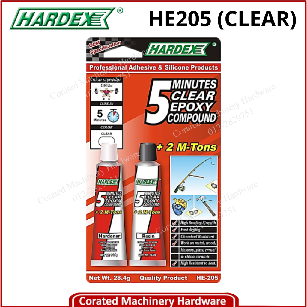 HARDEX HE205 5 MINUTES CLEAR EPOXY COMPOUND 