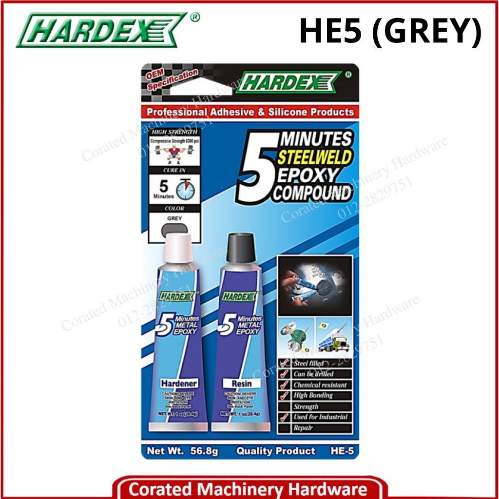 HARDEX HE5 5 MINUTES GREY METALWELD EPOXY
