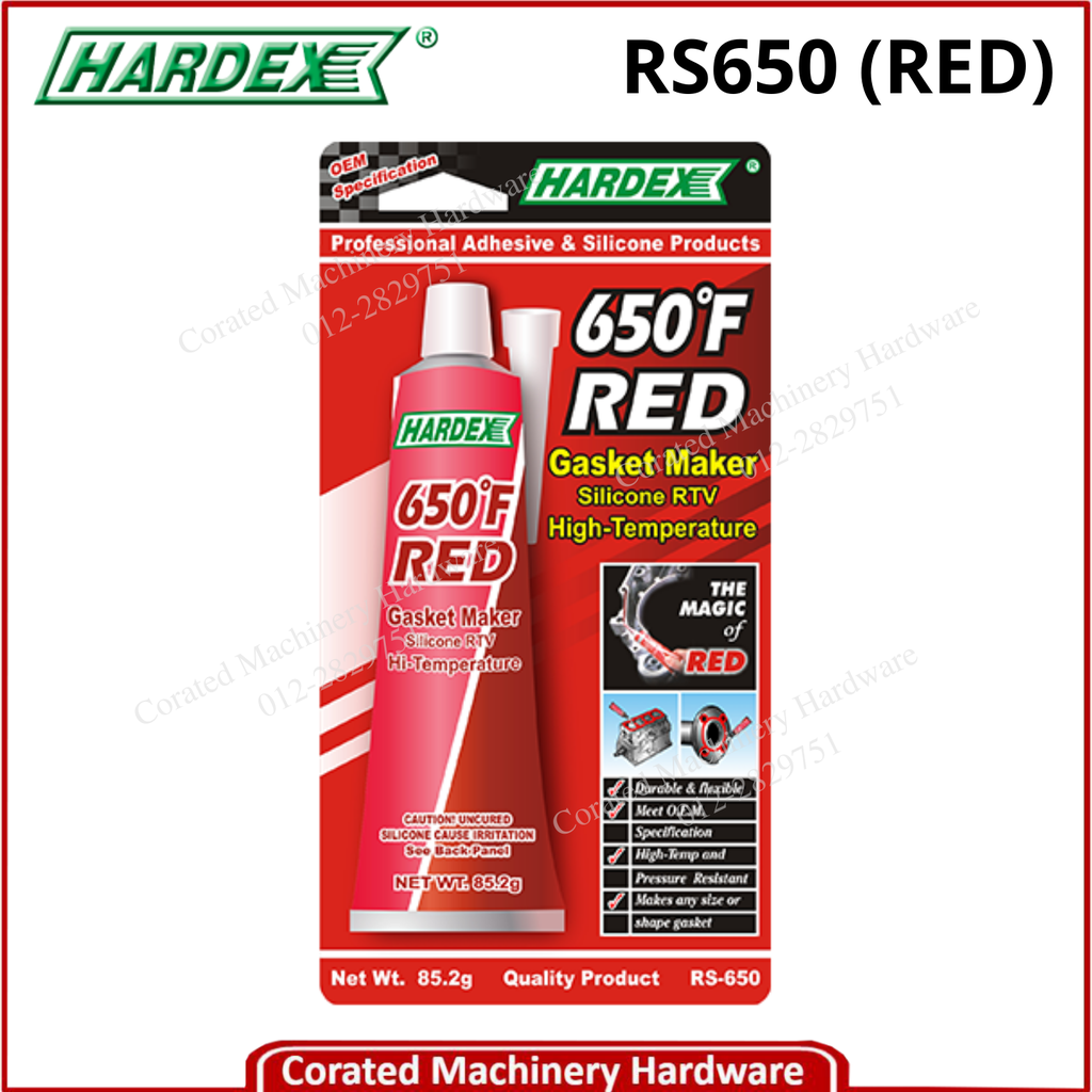 HARDEX RS650 650F RED RTV SILICONE (85.2 GRAM)
