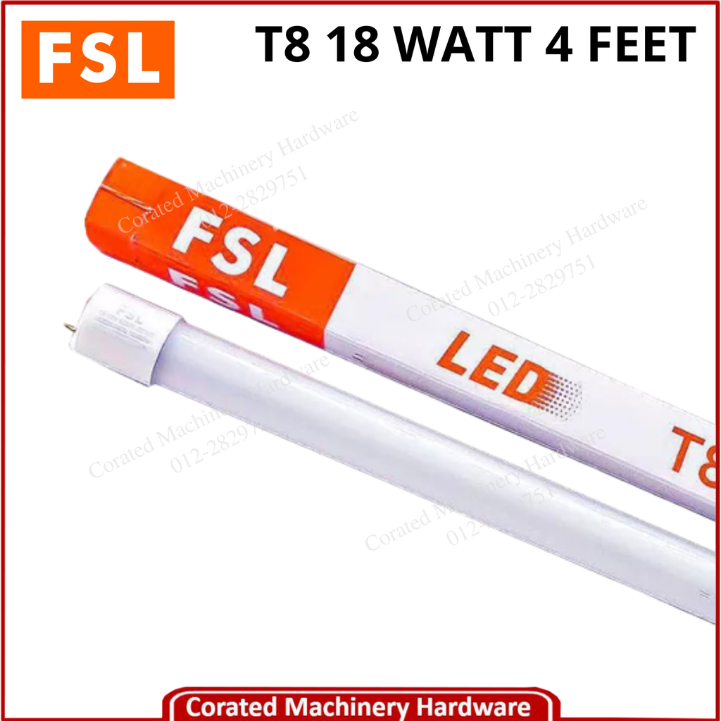FSL T8 18 WATT 4 FEET  LED GLASS TUBE (6500K)