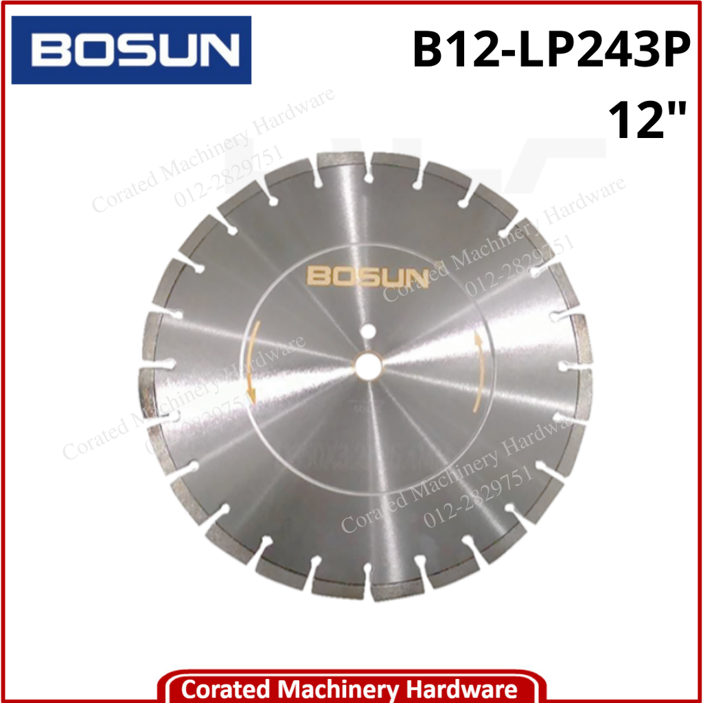 BOSUN 12&quot; DIAMOND WHEEL LASER WELDED DRY