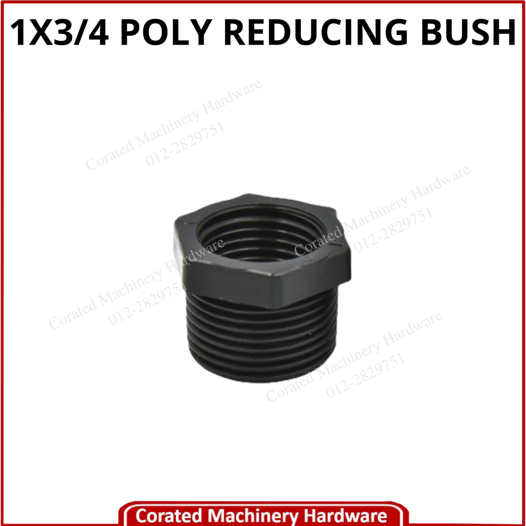 1&quot; X 3/4&quot; POLY REDUCING BUSH (25MM X 20MM)