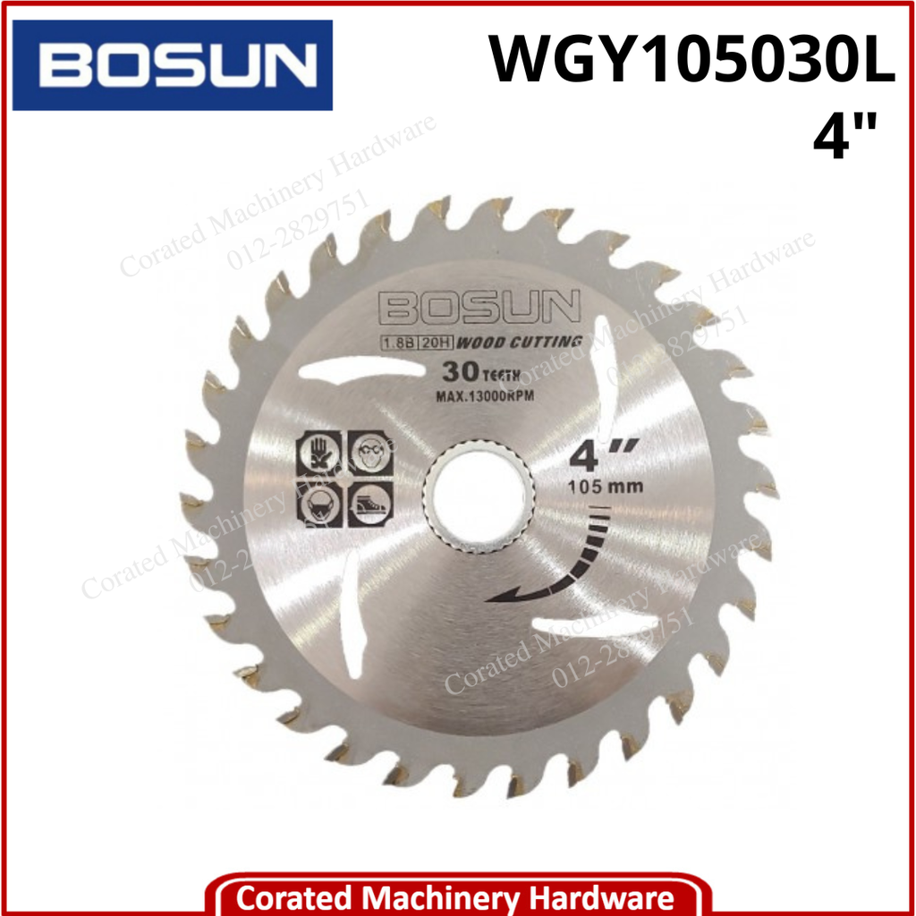 BOSUN CIRCULAR SAW BLADE TCT FOR WOOD 4&quot; X 30T