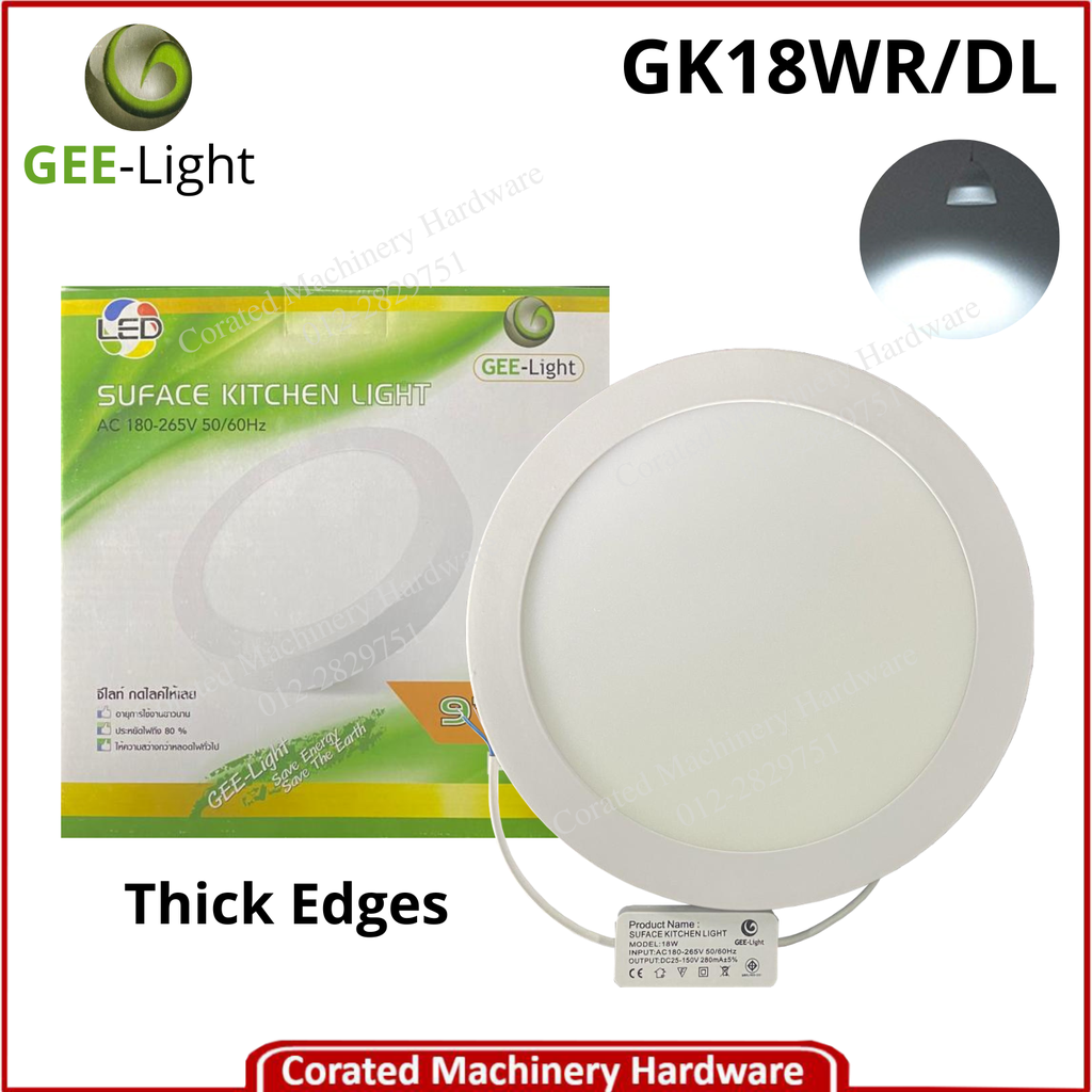 GEE-LIGHT 9&quot; 18 WATT ROUND SURFACE KITCHEN LIGHT