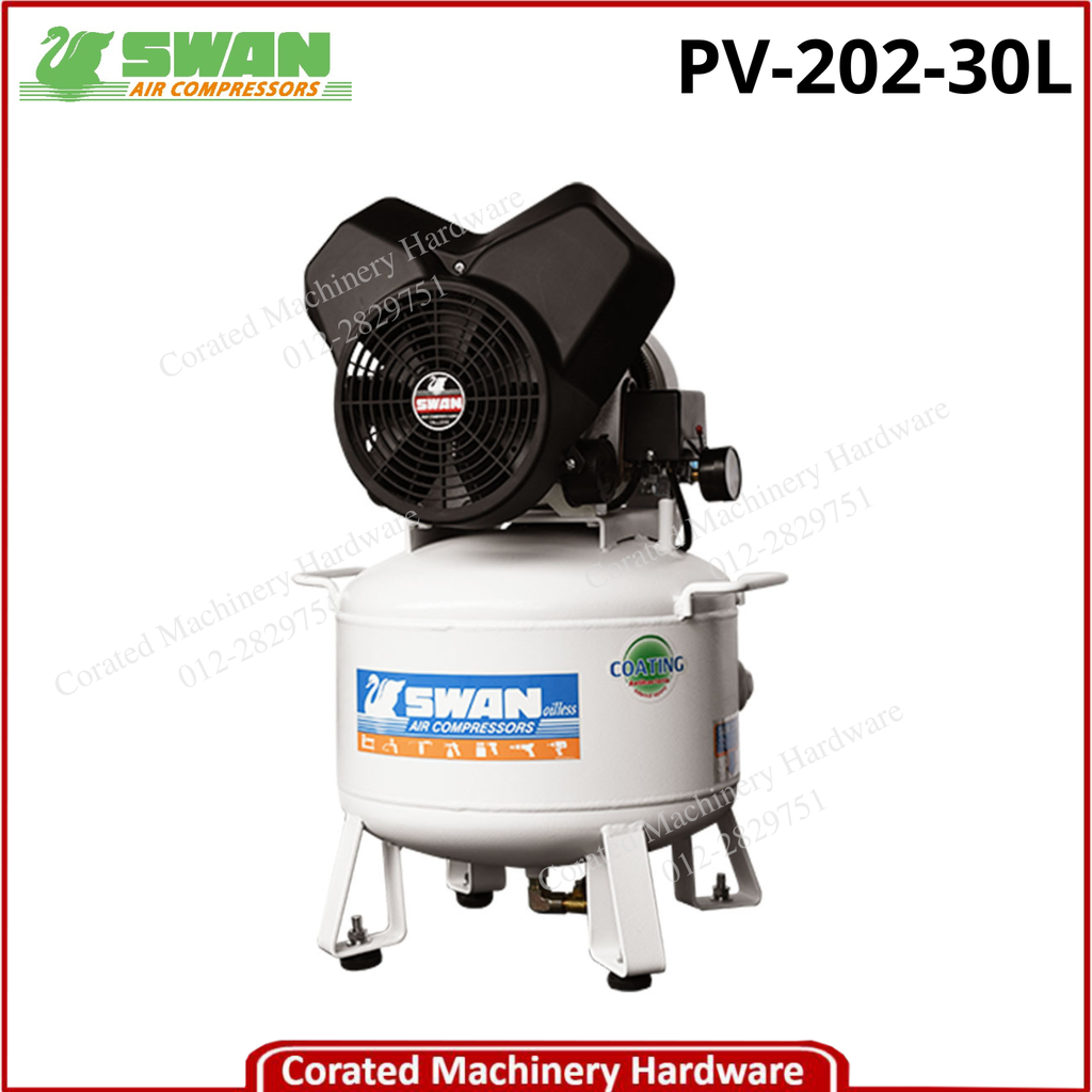 SWAN PV202 OIL LESS AIR COMPRESSOR C/W MOTOR