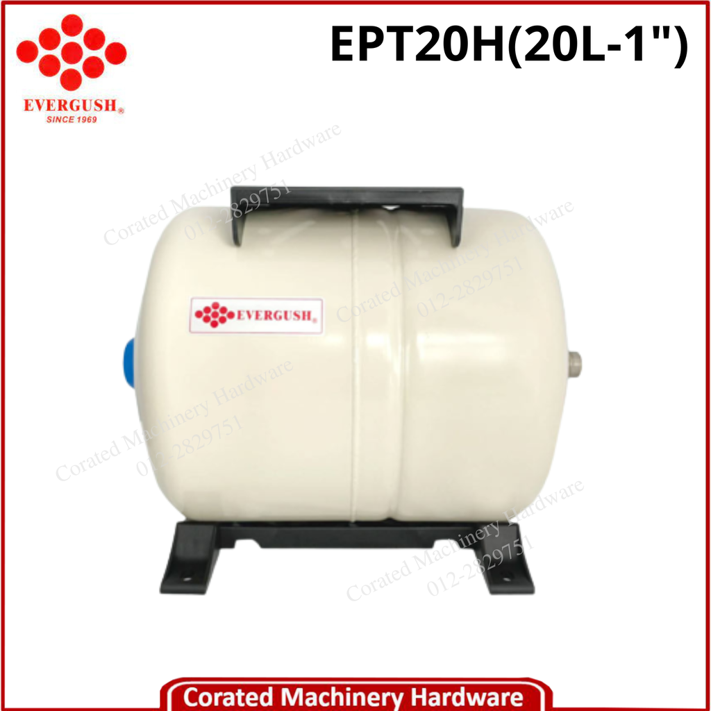 EVERGUSH 20 LITRE HORIZONTAL PRESSURE TANK (1&quot;)