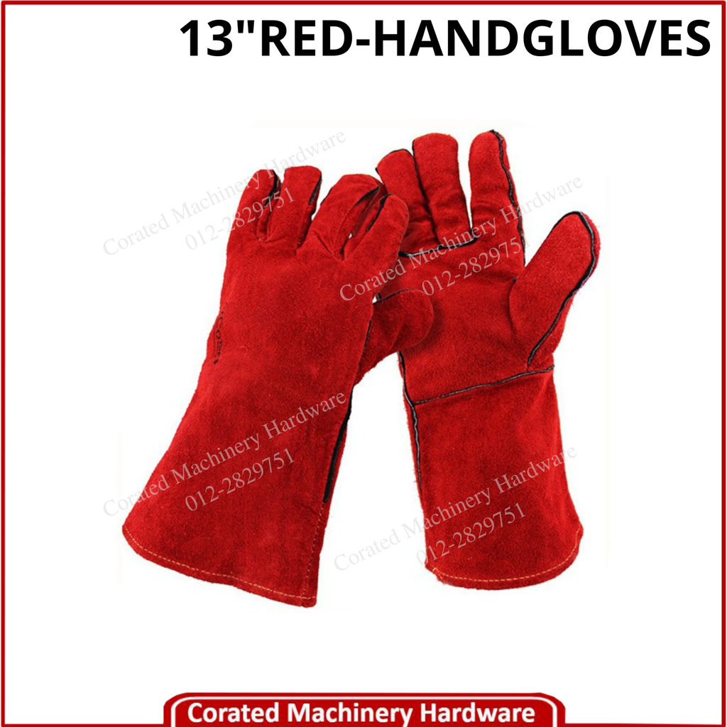 13&quot; RED LEATHER WELDING GLOVE - UGR