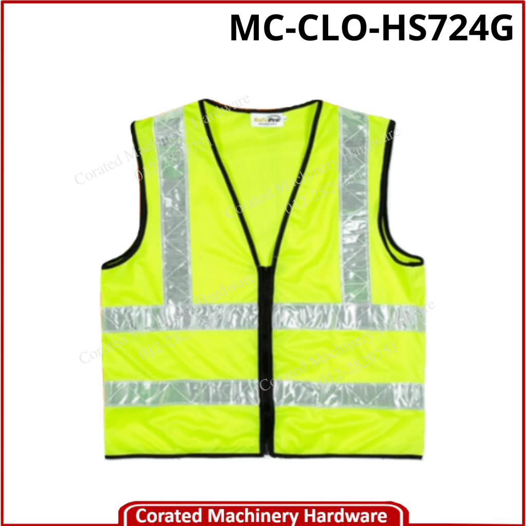 SAFETY VEST ZIP (4 LINE WHITE REFLECTIVE)