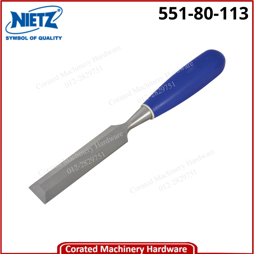 NIETZ WOOD CHISEL BLUE HANDLE (CRV)