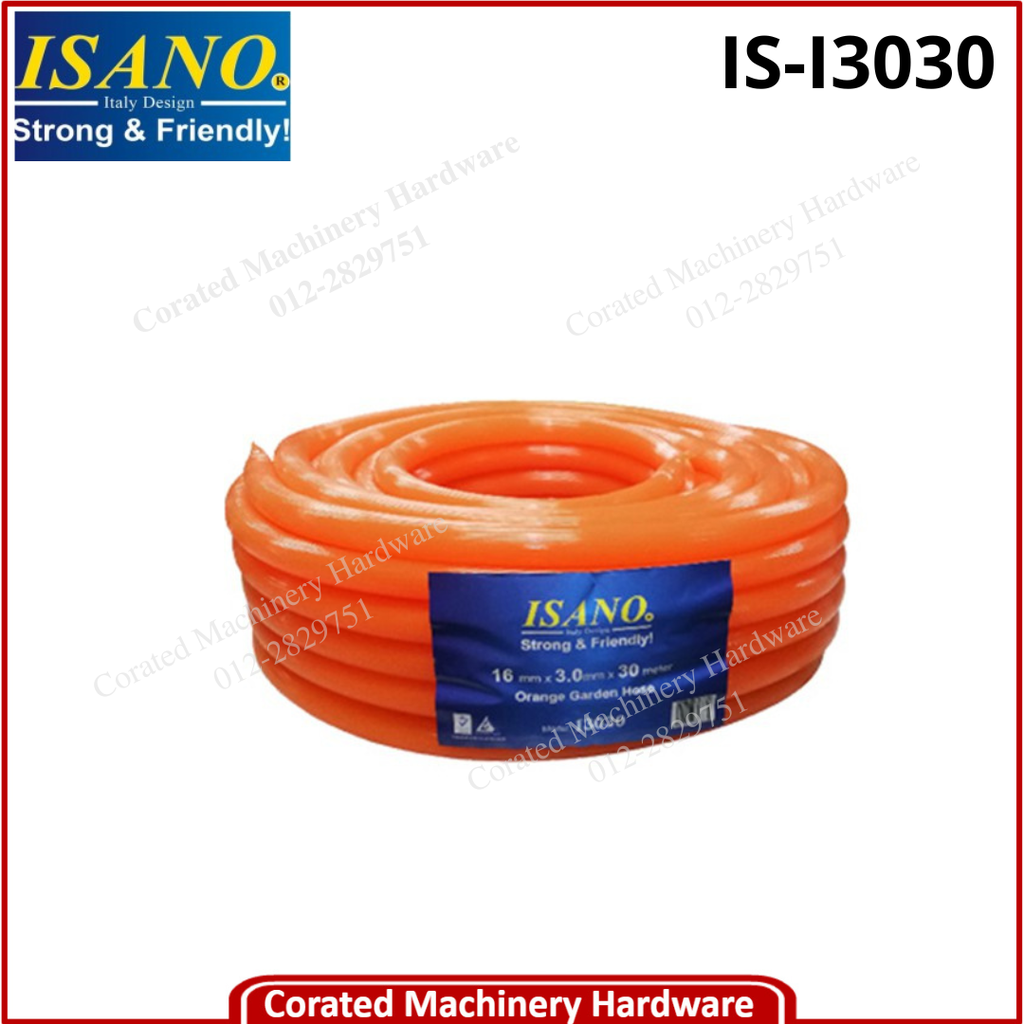 ISANO 5/8&quot;(16MM) X 3.0MM X 30M PVC ORANGE HOSE