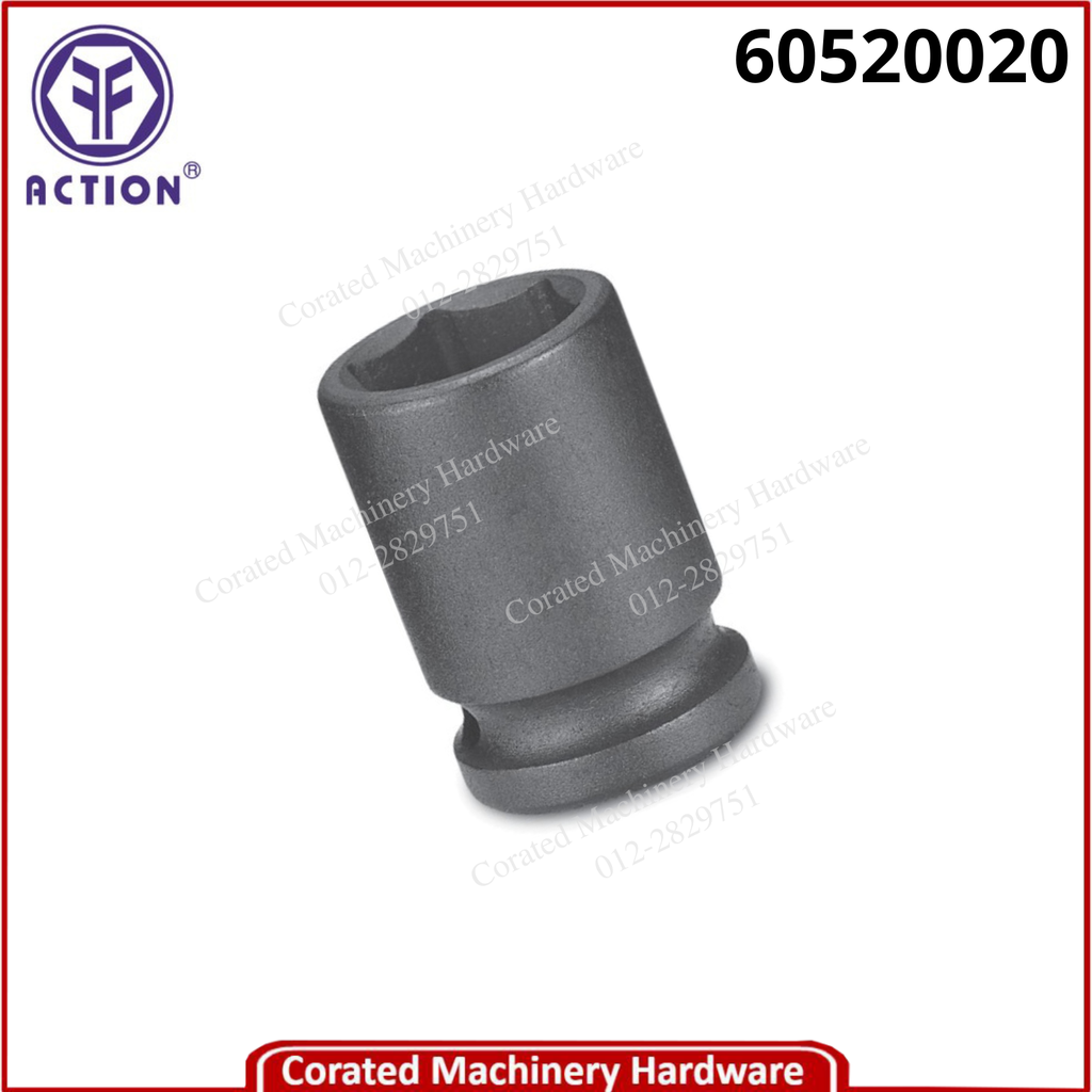 ACTION 1/2&quot; SQ. DR. &quot;METRIC&quot; IMPACT SOCKET 6-POINT