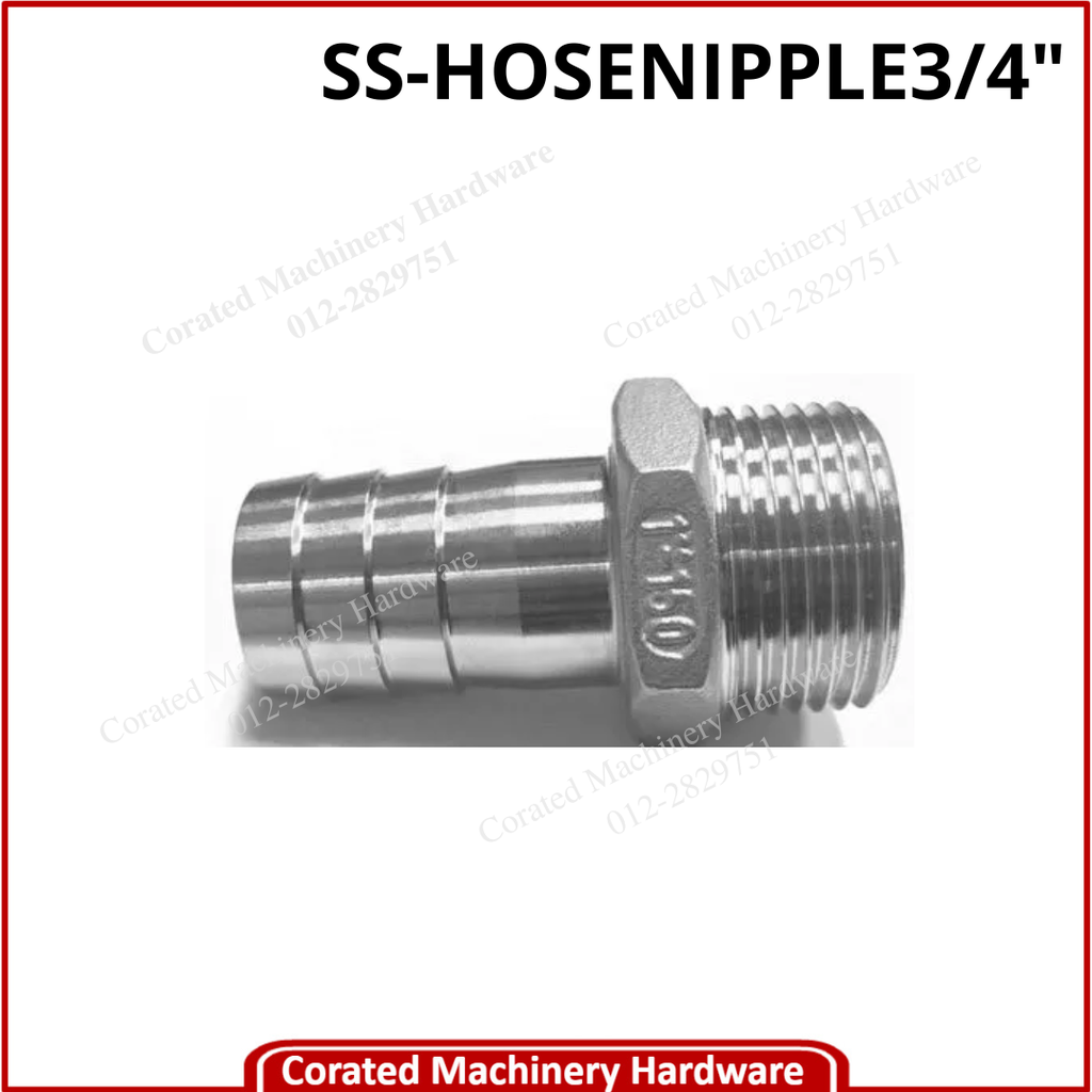 STAINLESS STEEL 304 HOSE NIPPLE