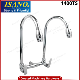 [IS-1400TS] ISANO 1400TS1/2&quot; TWIN NECK TAP (WALL-TYPE)