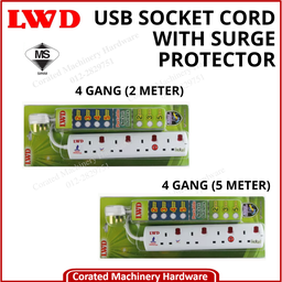 [USB SOCKET CORD WITH SURGE PROTECTOR] LWD USB SOCKET CORD WITH SURGE PROTECTOR