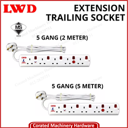 LWD 5 GANG NEON EXTENSION TRAILING SOCKET