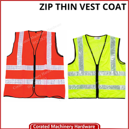 ZIP THIN VEST COAT (PVC WHITE REFLECTIVE)