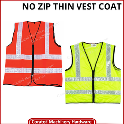 VELCRO NO ZIP THIN VEST COAT (WHITE REFLECTIVE)