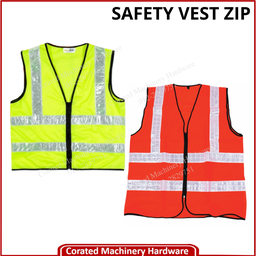 SAFETY VEST ZIP (4 LINE WHITE REFLECTIVE)