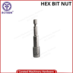 ACTION 1/4&quot; HEX BIT NUT C/W SHANK