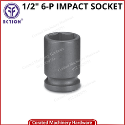 ACTION 1/2&quot; SQ. DR. &quot;METRIC&quot; IMPACT SOCKET 6-POINT